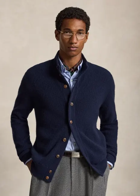 Ralph Lauren Cashmere Mockneck Cardigan
