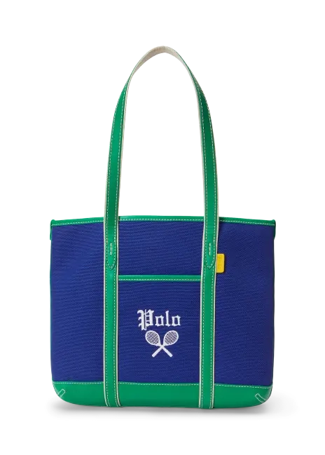 Ralph Lauren US Open Leather-Trim Canvas Tote