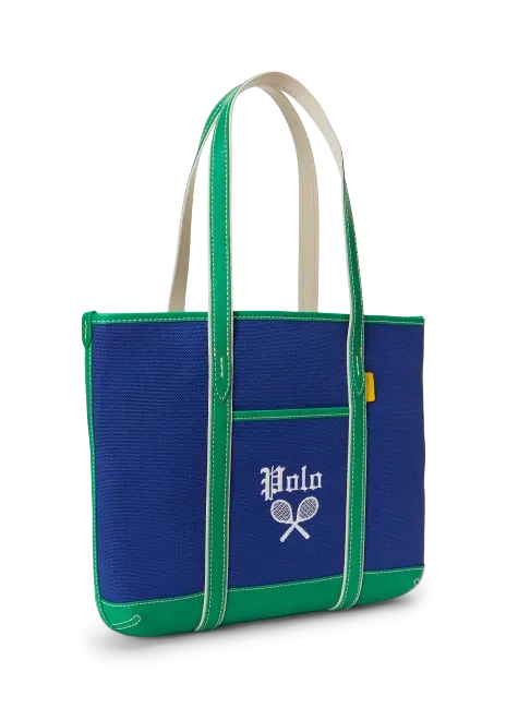 Ralph Lauren US Open Leather-Trim Canvas Tote