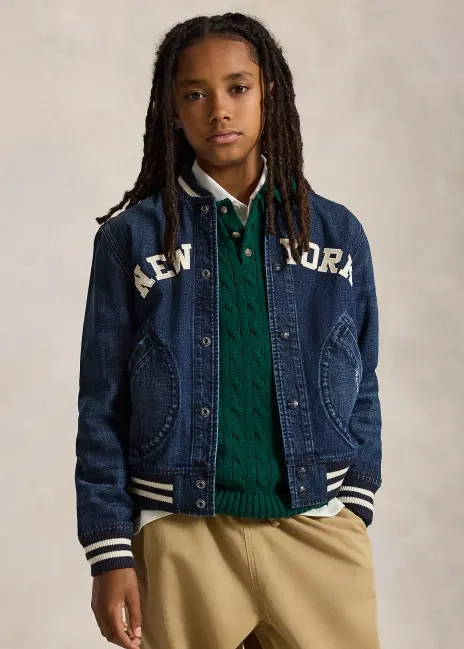 Ralph Lauren Cotton Chambray Baseball Jacket