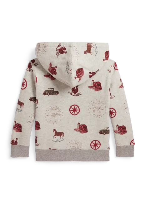 Ralph Lauren Farm-Print Fleece Hoodie