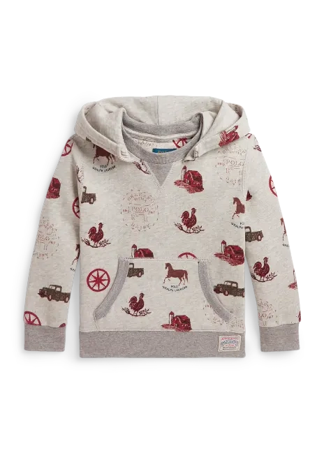 Ralph Lauren Farm-Print Fleece Hoodie