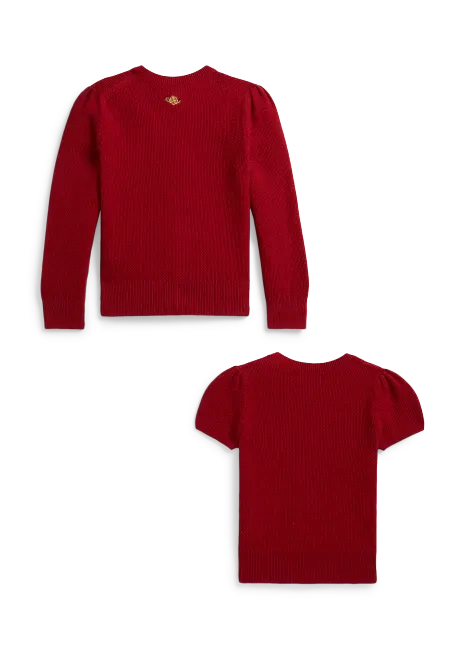 Ralph Lauren Schiffli Cotton Sweater & Cardigan Set