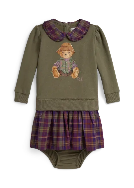 Ralph Lauren Polo Bear Fleece Dress & Bloomer