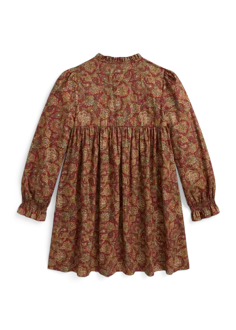 Ralph Lauren Paisley-Print Smocked Cotton Dress