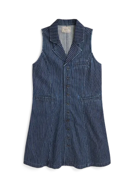 Ralph Lauren Pinstripe Cotton Denim Dress