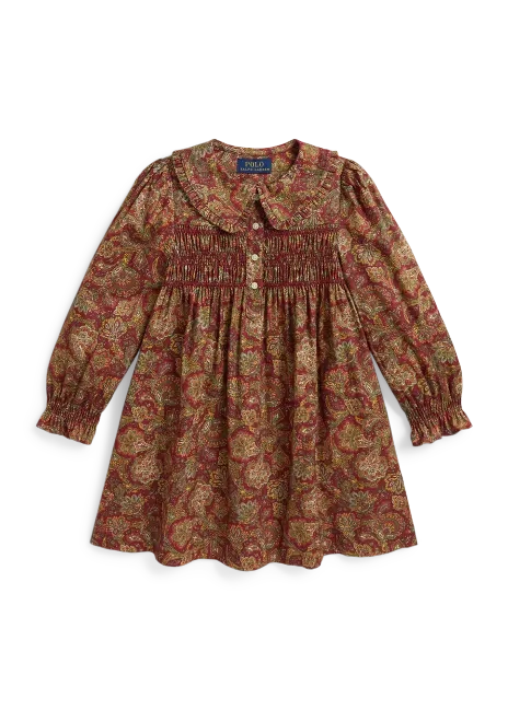 Ralph Lauren Paisley-Print Smocked Cotton Dress
