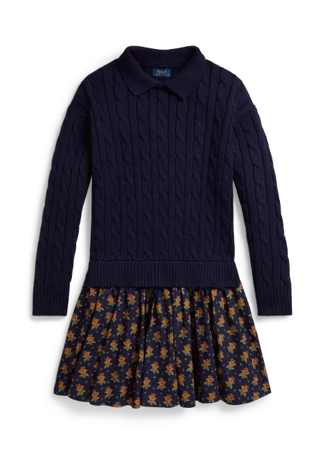 Ralph Lauren Cable-Knit Cotton Sweater Dress