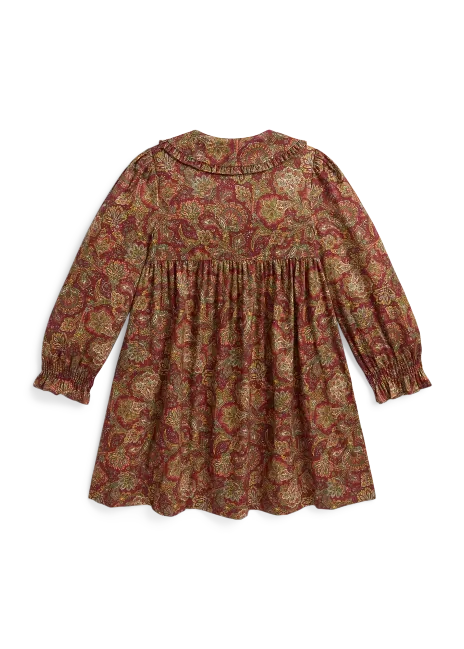 Ralph Lauren Paisley-Print Smocked Cotton Dress