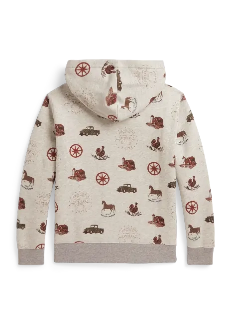 Ralph Lauren Farm-Print Fleece Hoodie
