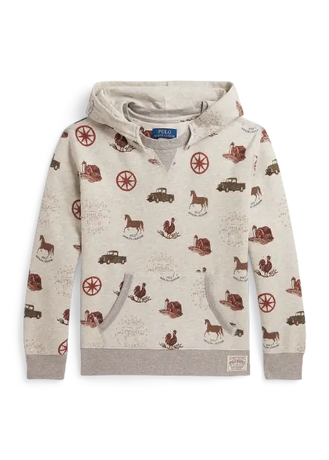 Ralph Lauren Farm-Print Fleece Hoodie