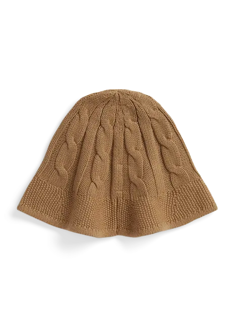 Ralph Lauren Polo Bear Cable-Knit Cotton Bucket Hat