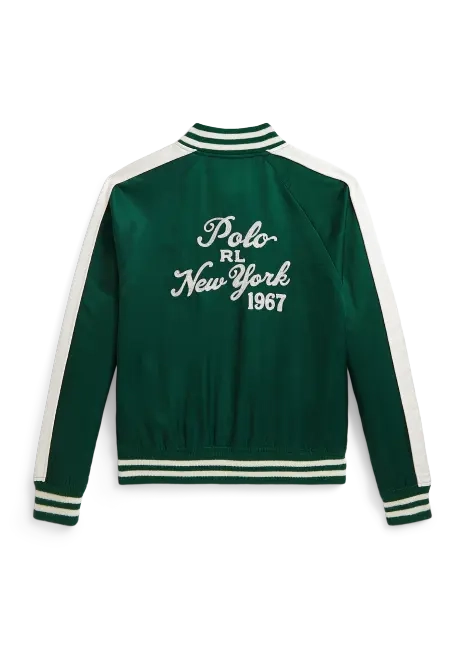 Ralph Lauren Logo Satin Baseball Jacket