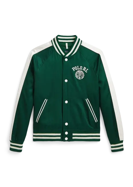 Ralph Lauren Logo Satin Baseball Jacket