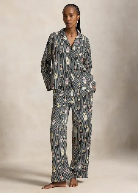 Ralph Lauren Polo Bear Cotton Sateen Pajama Set