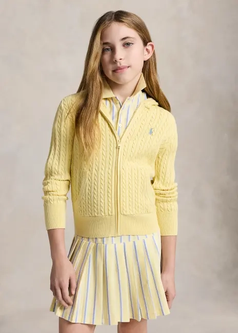 Ralph Lauren Mini-Cable Cotton Full-Zip Hoodie