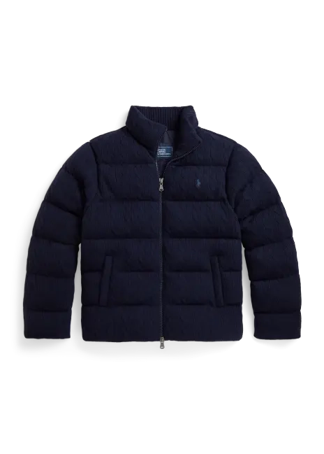 Ralph Lauren Cable-Knit Wool-Cashmere Sweater Jacket