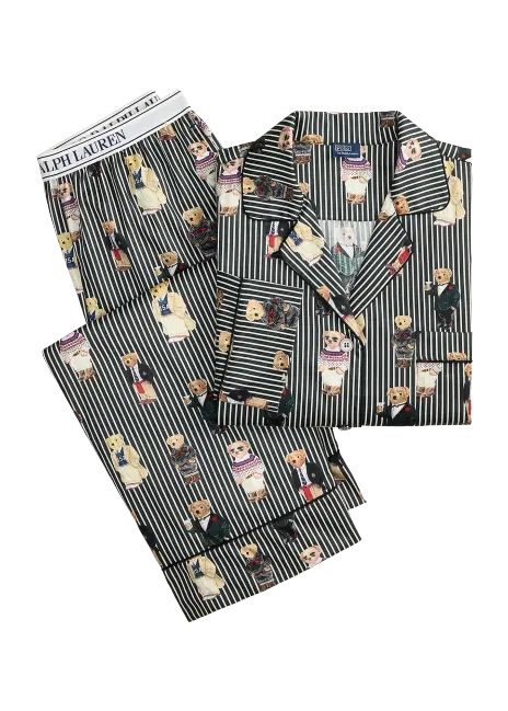 Ralph Lauren Polo Bear Cotton Sateen Pajama Set