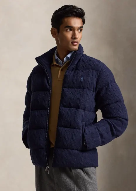Ralph Lauren Cable-Knit Wool-Cashmere Sweater Jacket