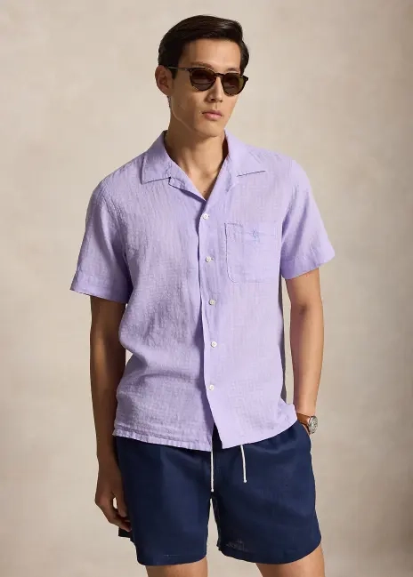 Ralph Lauren Classic Fit Linen-Blend Seersucker Shirt