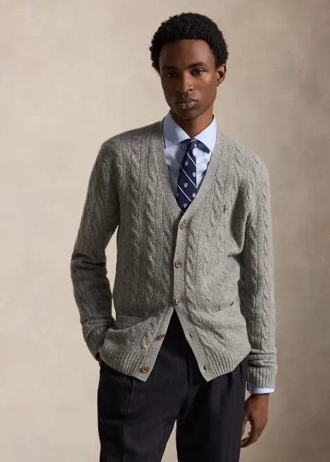 Ralph Lauren Cable-Knit Wool-Cashmere Cardigan