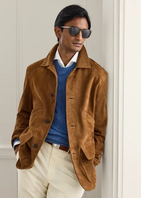 Ralph Lauren Hand-Tailored Suede Utility Jacket