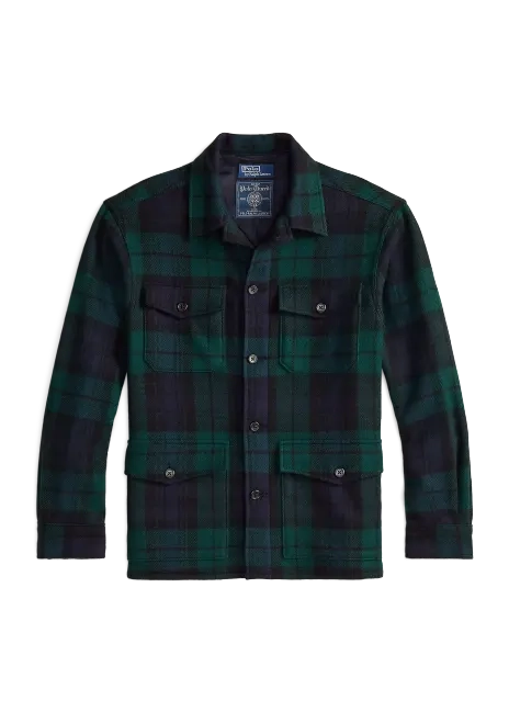 Ralph Lauren Plaid Wool-Alpaca Tweed Overshirt