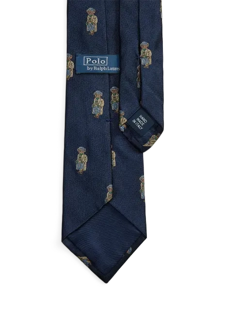 Ralph Lauren Polo Bear Silk Repp Tie