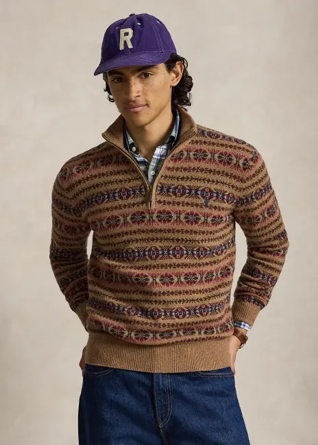 Ralph Lauren Fair Isle Wool Mockneck Sweater
