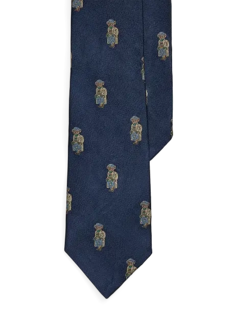 Ralph Lauren Polo Bear Silk Repp Tie