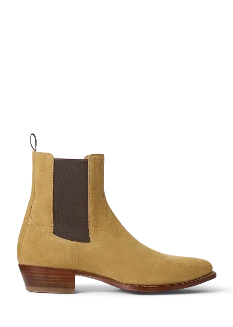 Ralph Lauren Calf-Suede Chelsea Western Boot