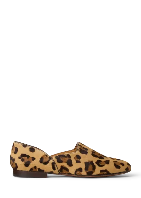 Ralph Lauren Bronwen Leopard-Print Haircalf Slipper