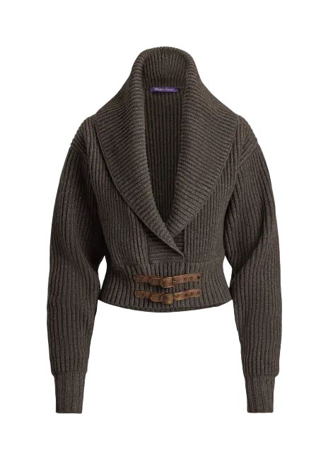 Ralph Lauren Cashmere Cropped Shawl-Collar Cardigan