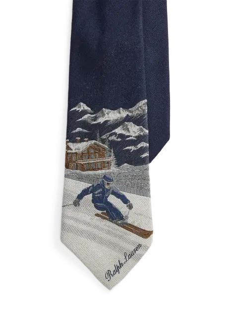 Ralph Lauren Skier Wool-Silk Tie
