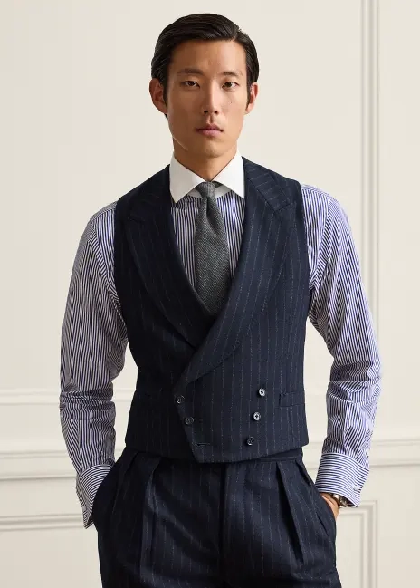 Ralph Lauren Hand-Tailored Chalk-Stripe Vest