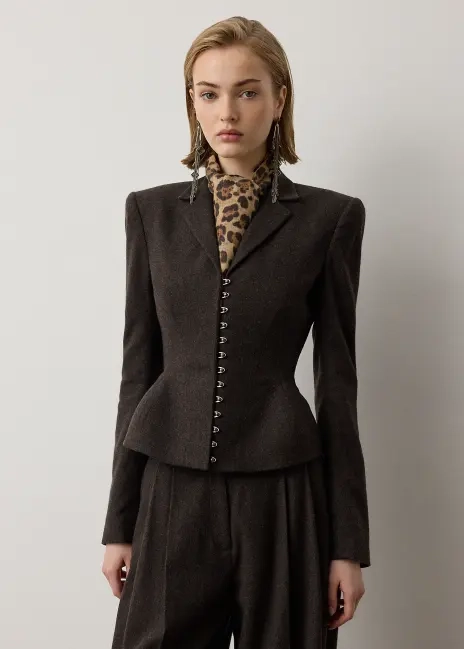 Ralph Lauren Joleene Wool Herringbone Jacket