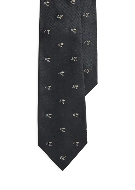 Ralph Lauren Cocktail-Patterned Silk Repp Tie