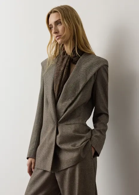 Ralph Lauren Stassie Birdseye Tweed Jacket
