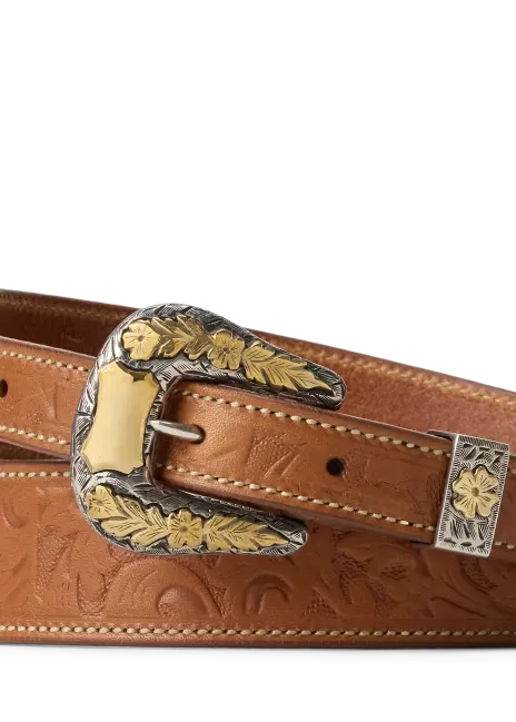 Ralph Lauren Hand-Tooled Leather Western Belt