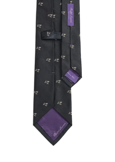 Ralph Lauren Cocktail-Patterned Silk Repp Tie