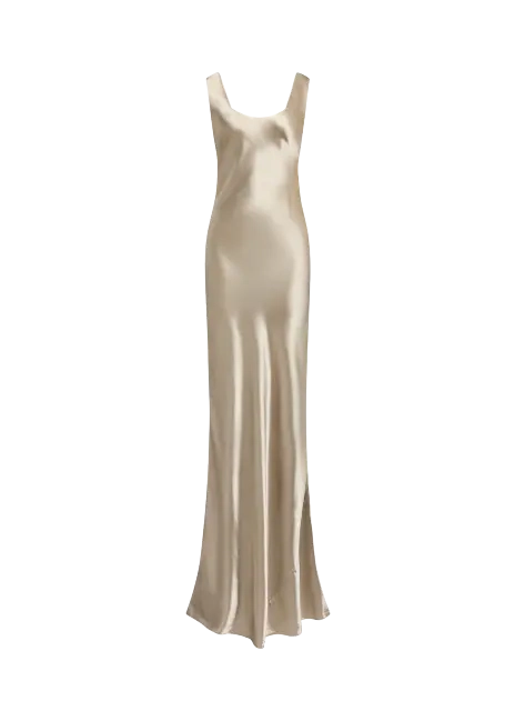 Ralph Lauren Shaila Charmeuse Evening Dress