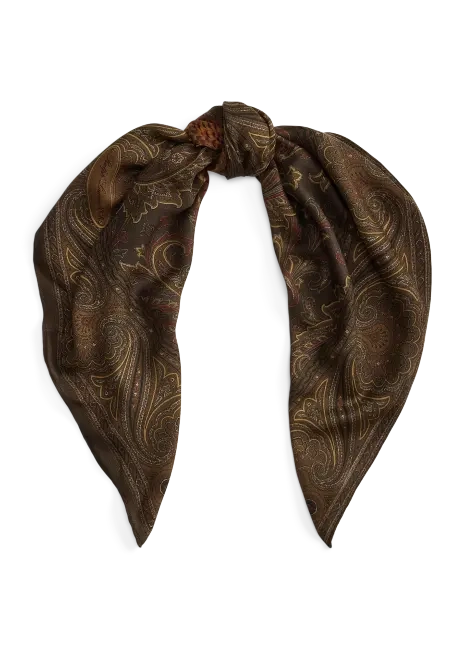 Ralph Lauren Pheasant Paisley Cashmere Square Scarf
