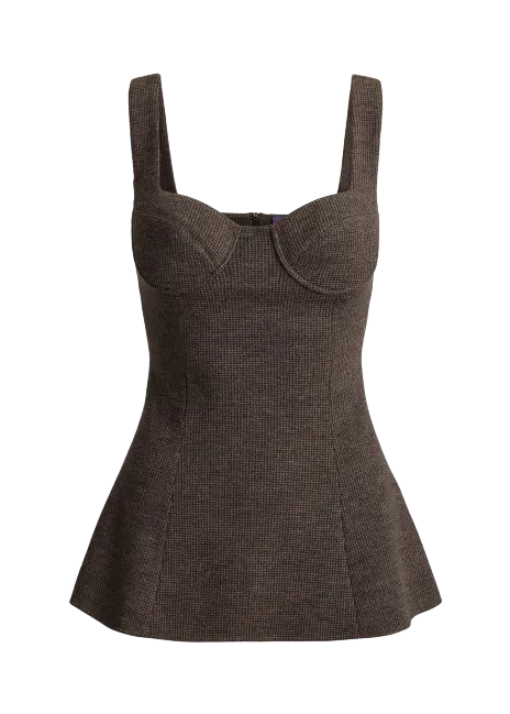 Ralph Lauren Mcintire Tick-Weave Jersey Top