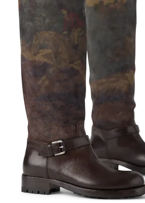 Ralph Lauren Waylon Scenic Suede & Vachetta Boot