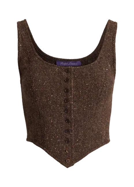 Ralph Lauren Sherry Wool-Blend Donegal Tweed Top