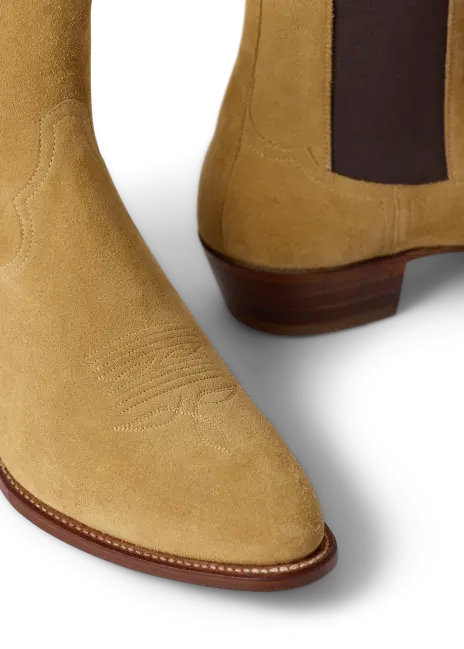 Ralph Lauren Calf-Suede Chelsea Western Boot