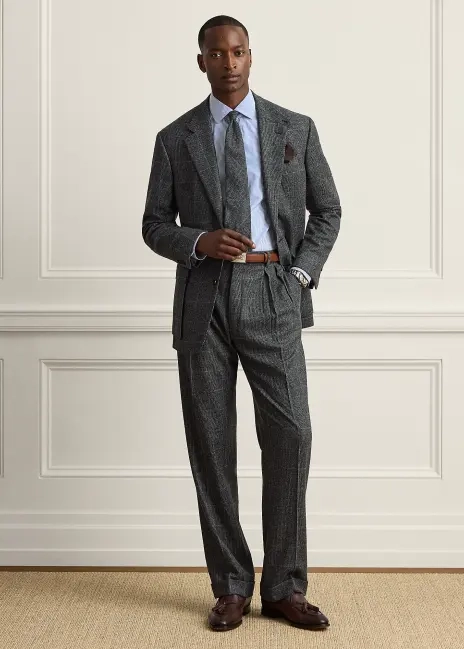 Ralph Lauren Glenn Hand-Tailored Tick-Weave Trouser