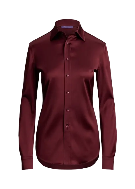 Ralph Lauren Cameron II Straight Fit Satin Shirt