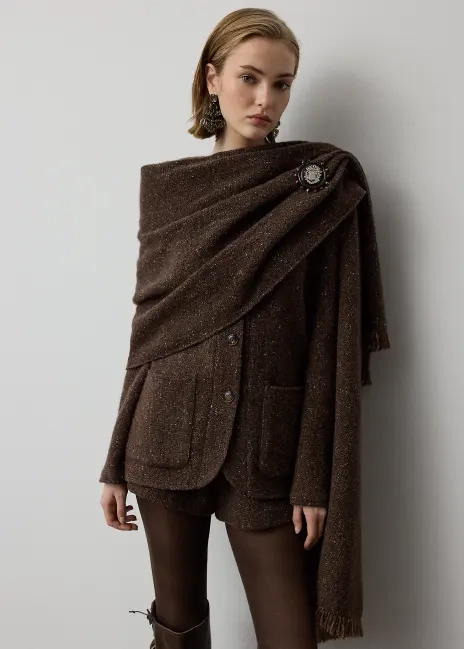 Ralph Lauren Alira Wool-Blend Donegal Tweed Jacket