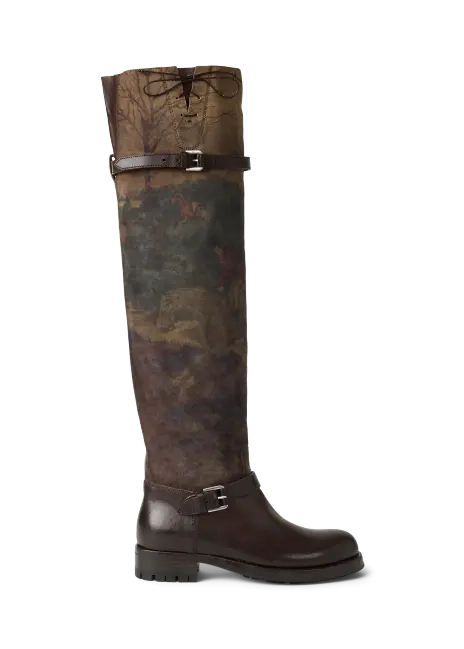 Ralph Lauren Waylon Scenic Suede & Vachetta Boot